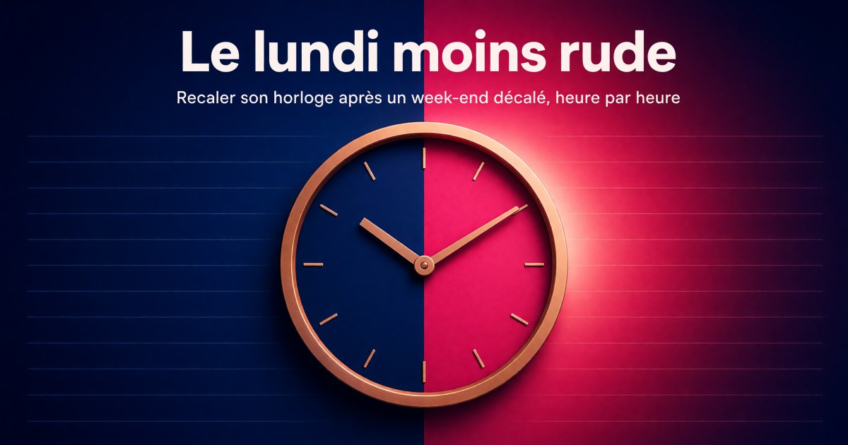 Jetlag social : protocole compléments et timing pour un lundi moins difficile