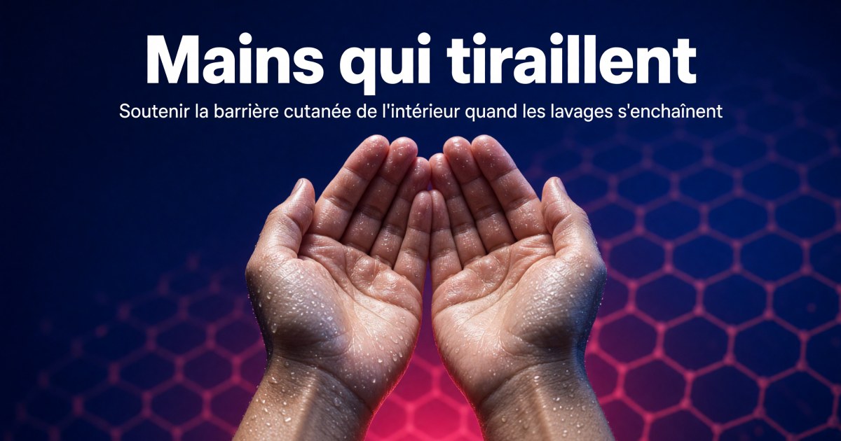 Mains crevassées et sèches : protocole complément alimentaire pour soutenir la barrière cutanée