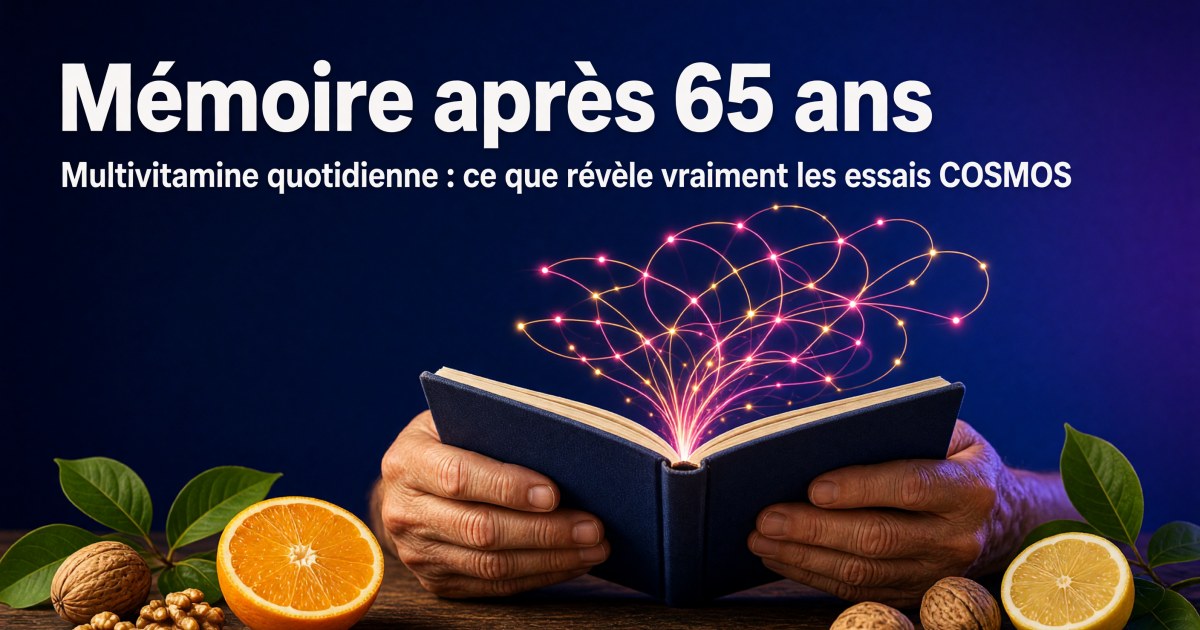 Multivitamine après 65 ans et mémoire : ce que montrent les essais COSMOS, comment la choisir et la doser