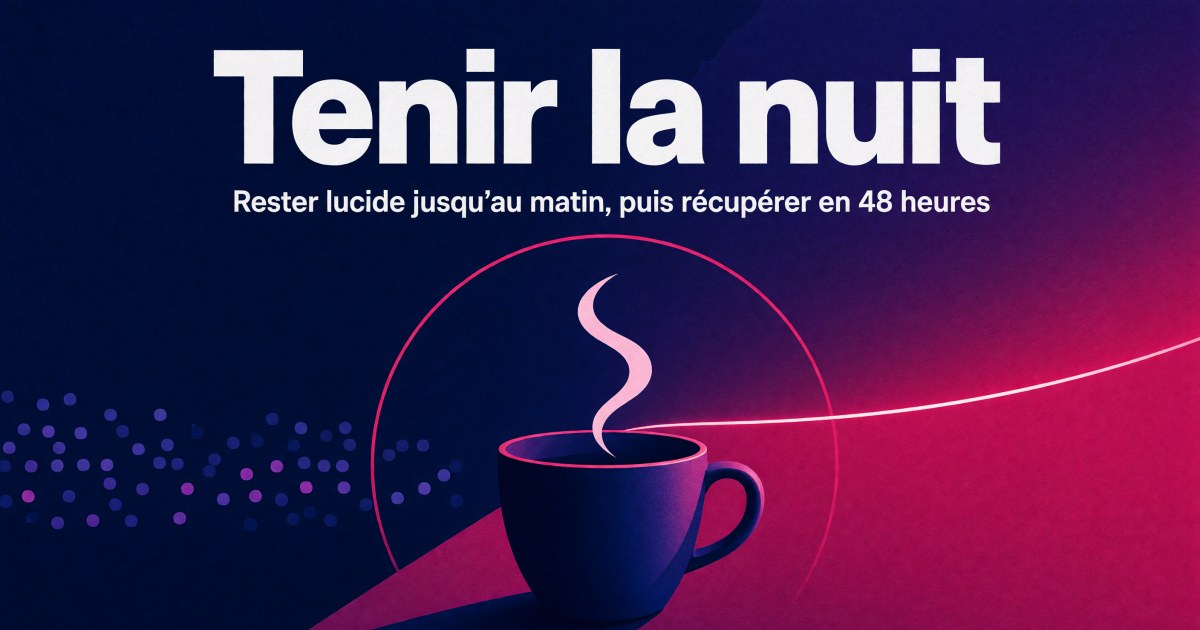 Nuit blanche : protocole de compléments pour tenir et récupérer en 48 heures