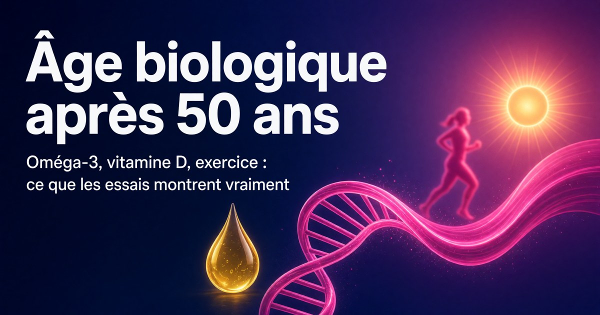 Ralentir son âge biologique après 50 ans : oméga-3, vitamine D et activité physique, ce que disent les études