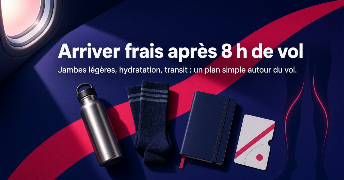 Vol long-courrier de plus de 8 h : protocole compléments contre jambes gonflées, déshydratation, constipation et fatigue