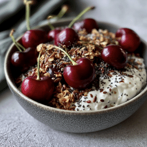 Bowl cerises & ricotta protéinée