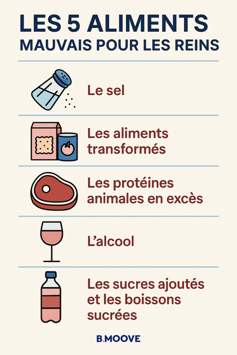 5 ALIMENTS MAUVAIS POUR LES REINS