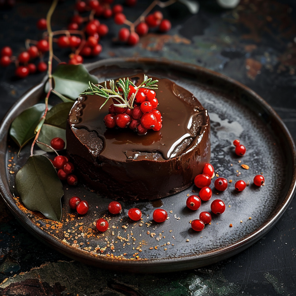 Fondant au chocolat noir et aux baies de goji