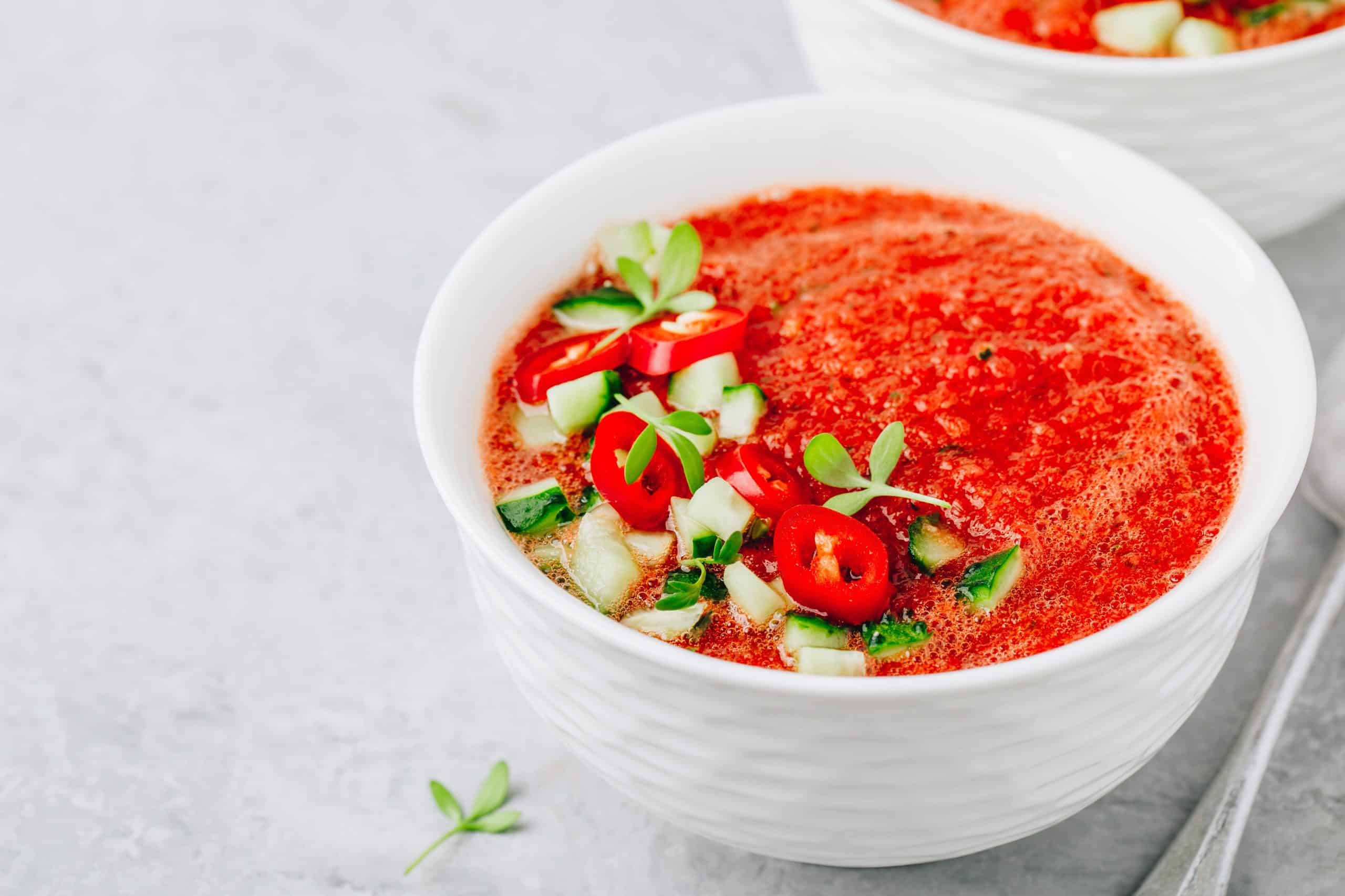 Gaspacho de pastèque et tomates