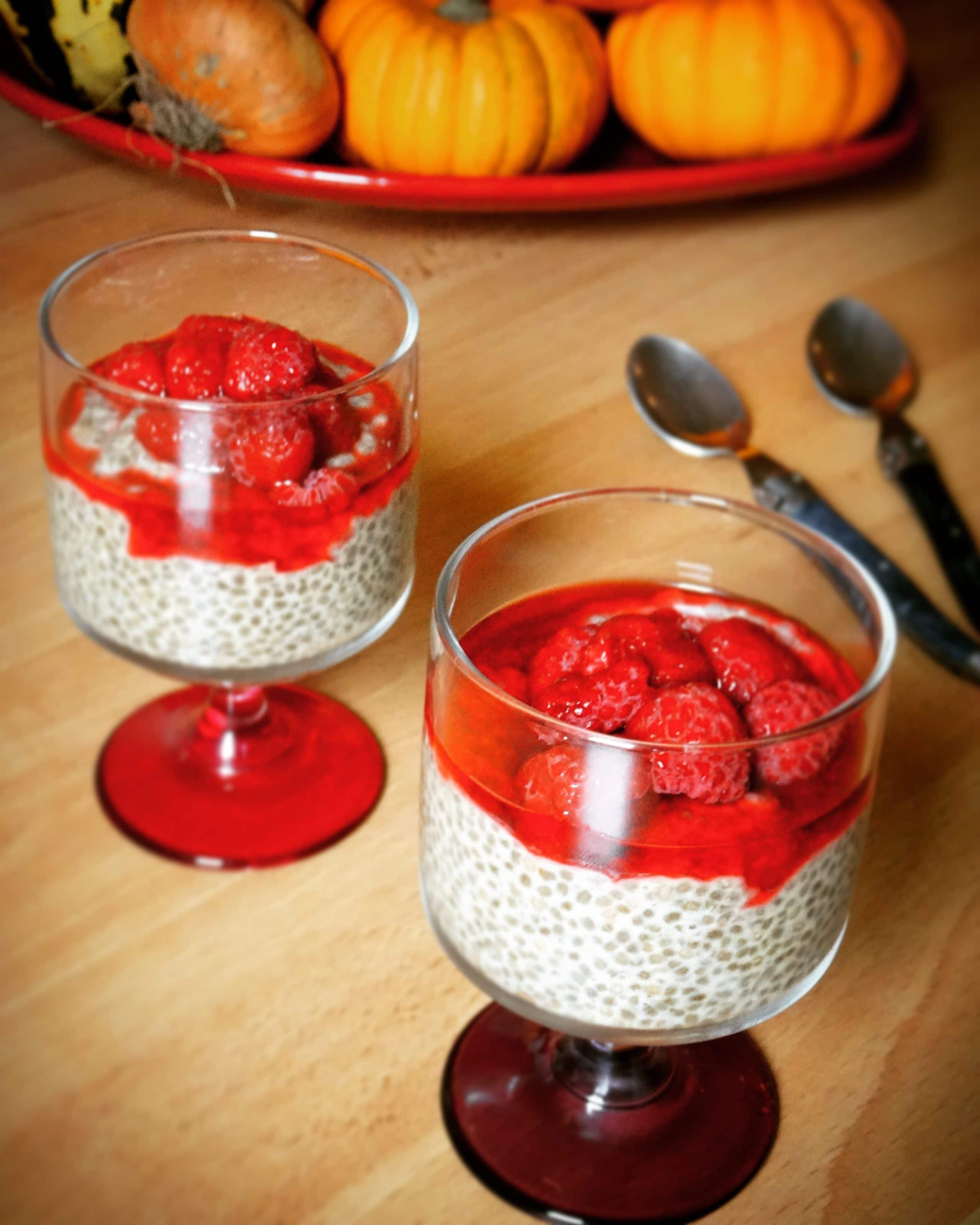 Petit déjeuner Paléo : entremet aux graines de chia et fruits rouges