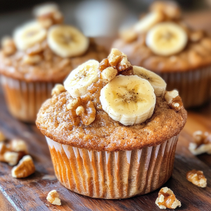 La recette de Muffins aux bananes, noix, miel et épices pour faire le plein d'antioxydants !