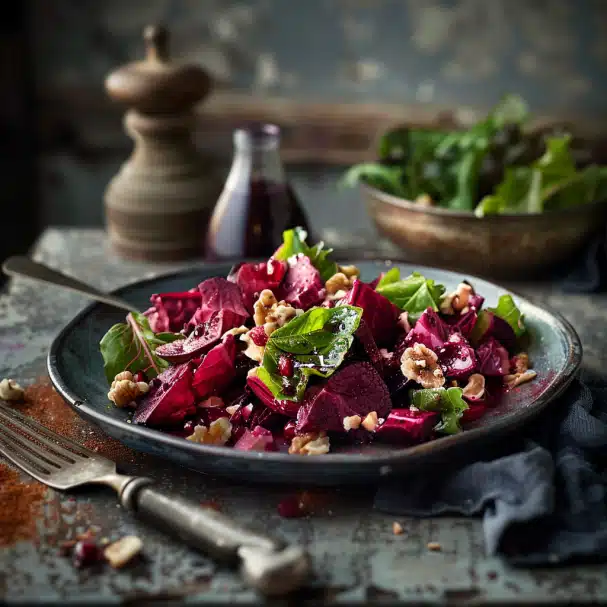 La salade de betteraves rôties et noix anti-inflammatoire