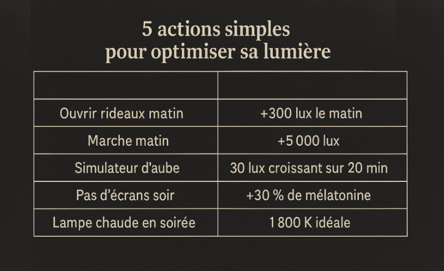 Lumière naturelle au réveil