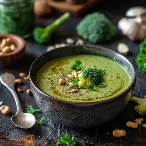 Soupe de brocoli et noix