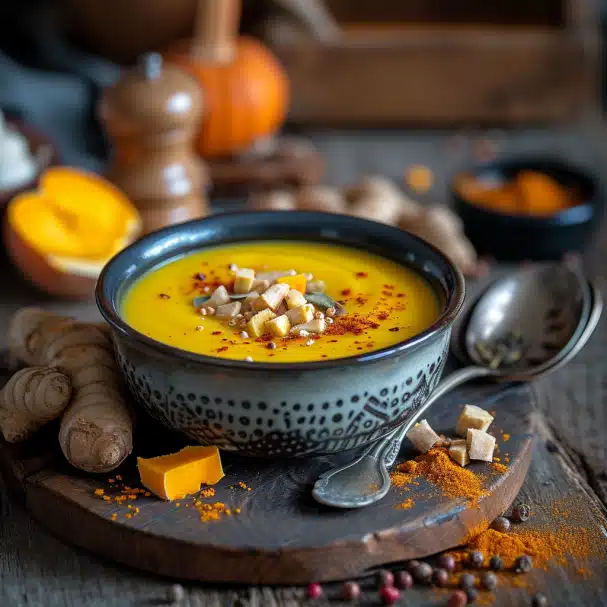 Soupe de courge et curcuma