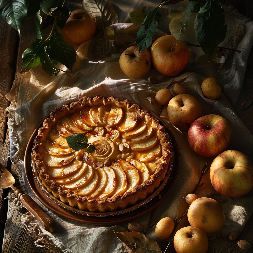 Tarte aux pommes et aux amandes