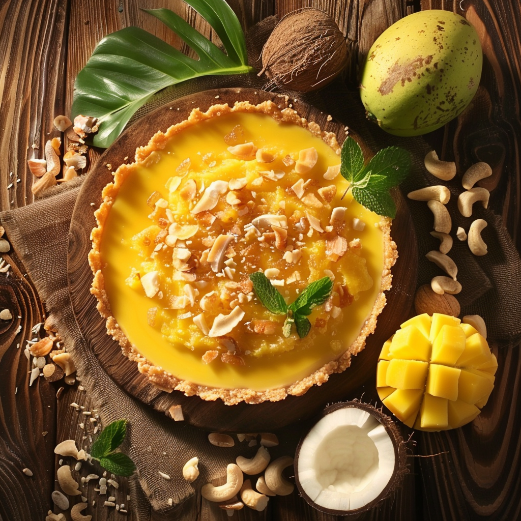 Tartelette à la mangue et à la noix de coco