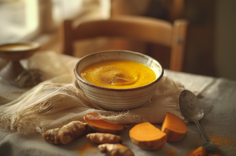 Le velouté de courge et curcuma anti-inflammatoire !