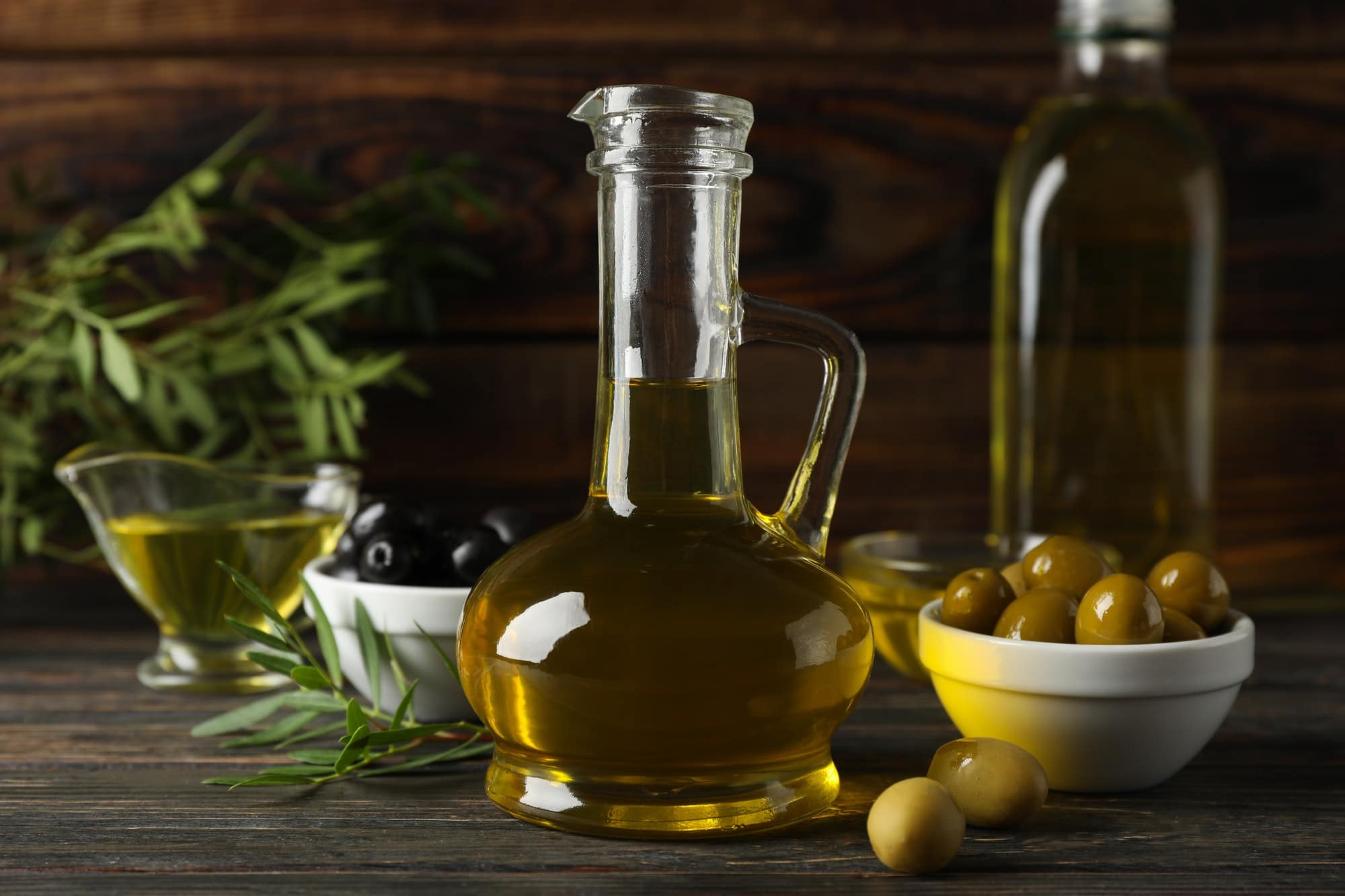 huile d'olive et olives
