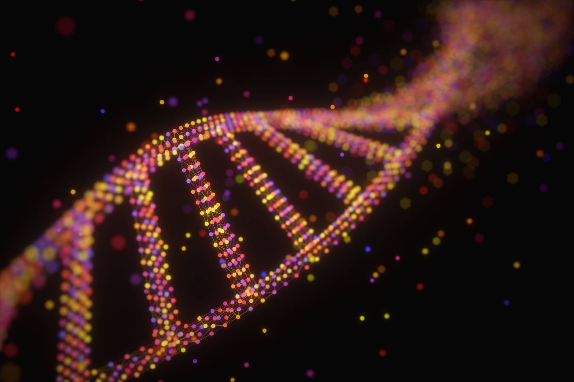 ADN sur fond noir