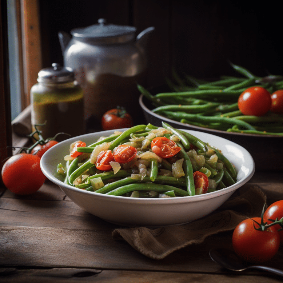 Haricots verts braisés aux tomates et oignons paléo