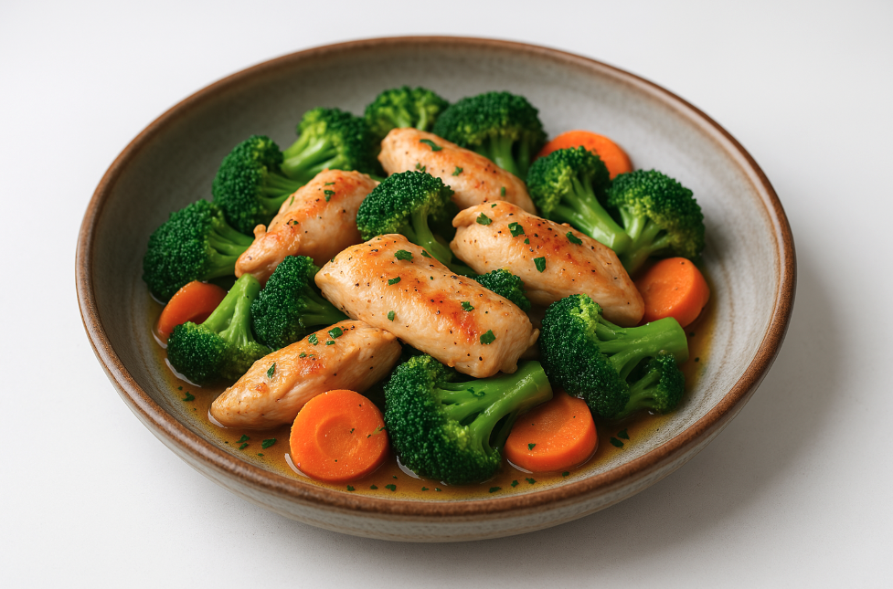 poulet sauté au gingembre et aux brocolis