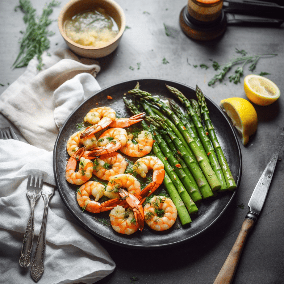 La recette anti-inflammatoire de crevettes et asperges au beurre à l'ail !