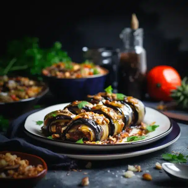 roulés d'aubergine et tapenande anti-inflammatoire