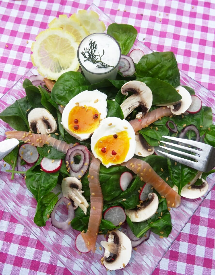 Salade gourmande épinards saumon Paléo